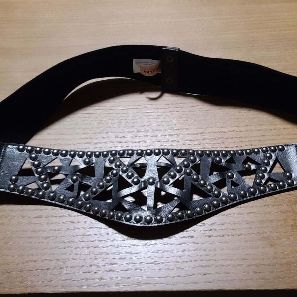 Leather studded belt